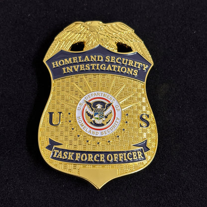 US HSI TFO Task Force Officer Badge Homeland Security Investigations Replica Movie Props