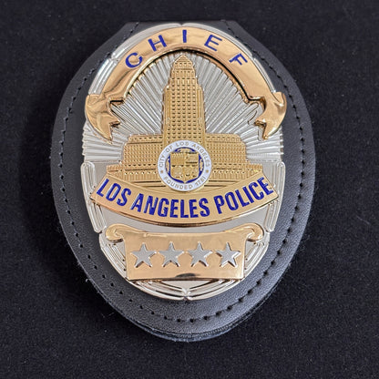 LAPD Chief Los Angeles Police Replica Badge Movie Props 4 Star