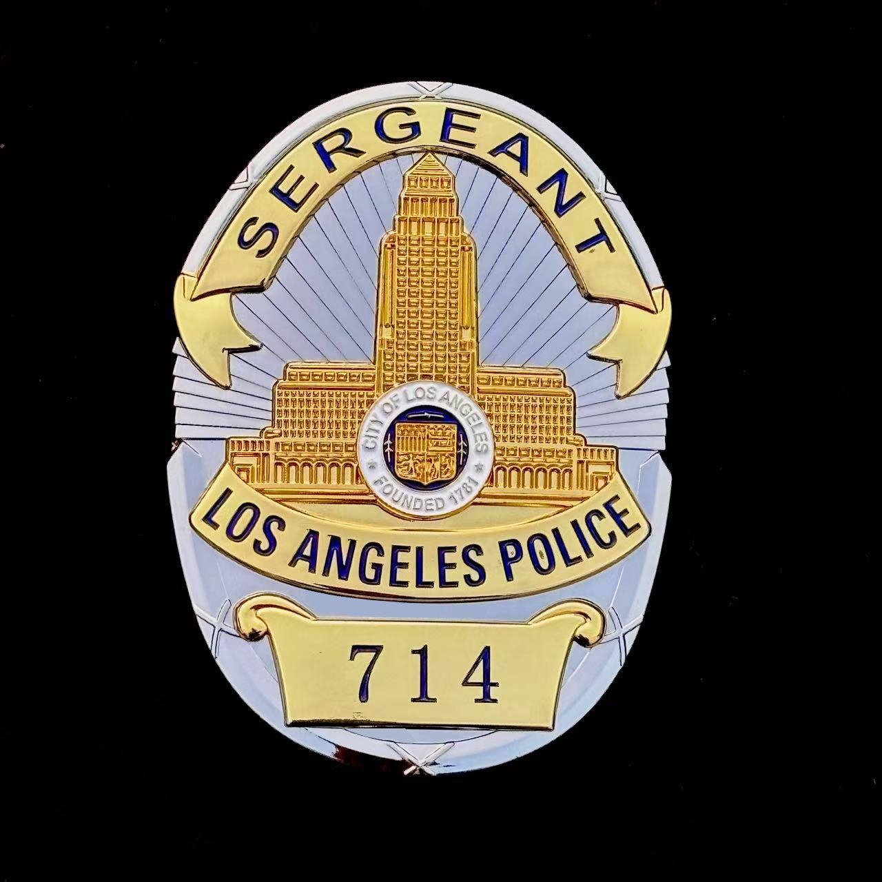 LAPD Police Sergeant Los Angeles Police BADGE 714 Replica Movie Props