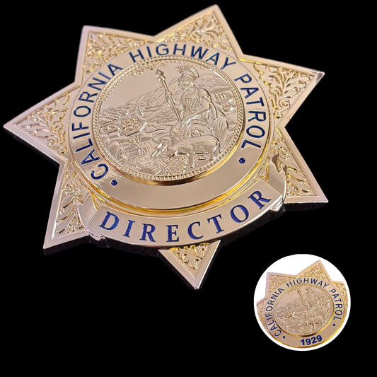 US CHP Director highway patrol Badge Replica Movie Props Customizable Number