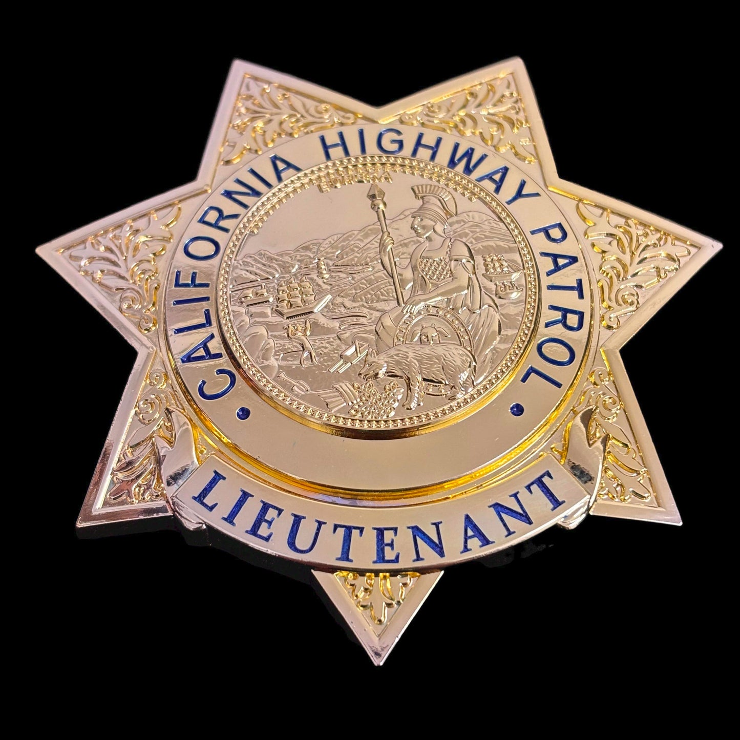 US CHP Lieutenant highway patrol Badge Replica Movie Props Customizable Number