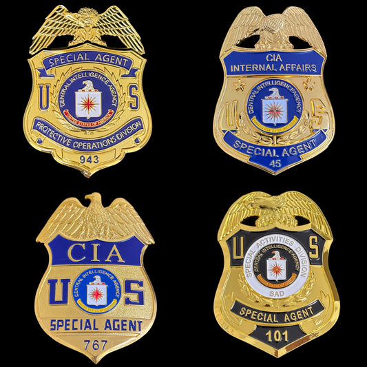 4 CIA Police Badge Set Replica Movie Props