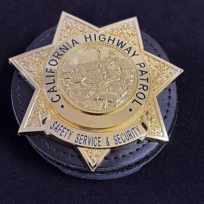 US CHP SAFETY SERVICE & SECURITY California Highway Patrol Badge Replica Movie Props Customizable Number