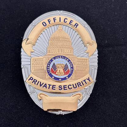 Liberty & Justice For All Officer Private Security Badge Replica Movie Props Customizable number