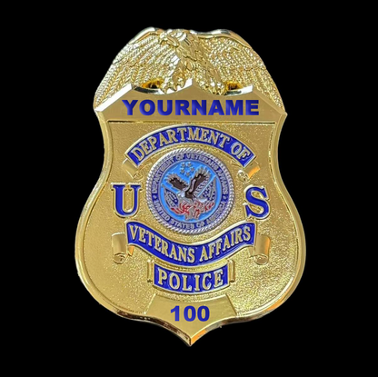 US Department Of Veterans Affair Police Badge Replica Movie Props Customizable Number & Name