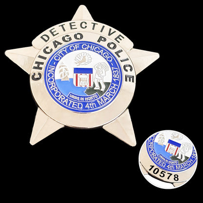 CPD Chicago DETECTIVE Badge Replica Movie Props Customizable Number