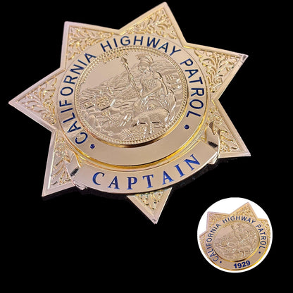 US CHP CAPTAIN California Highway Patrol Badge Replica Movie Props Customizable Number