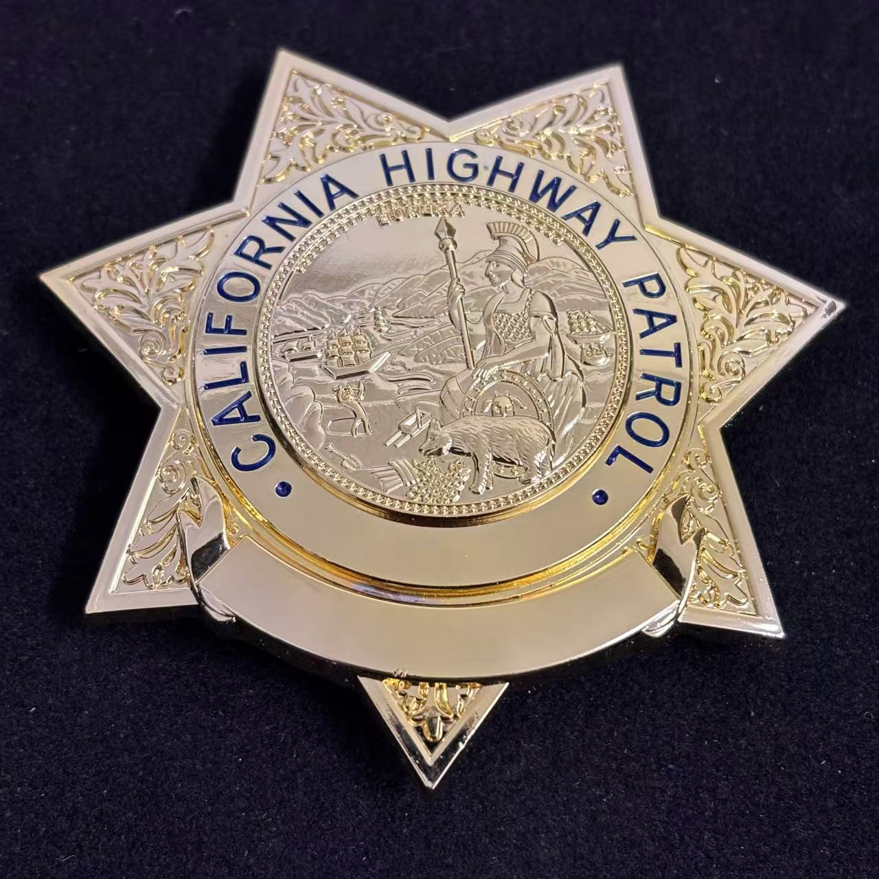 US CHP California Highway Patrol Badge Replica Movie Props Customizable Number & Name