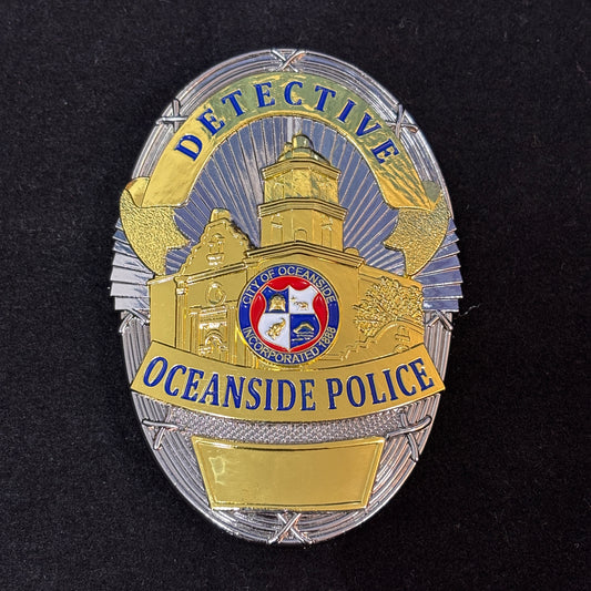 US Detective Oceanside Police Badge Customizable Number