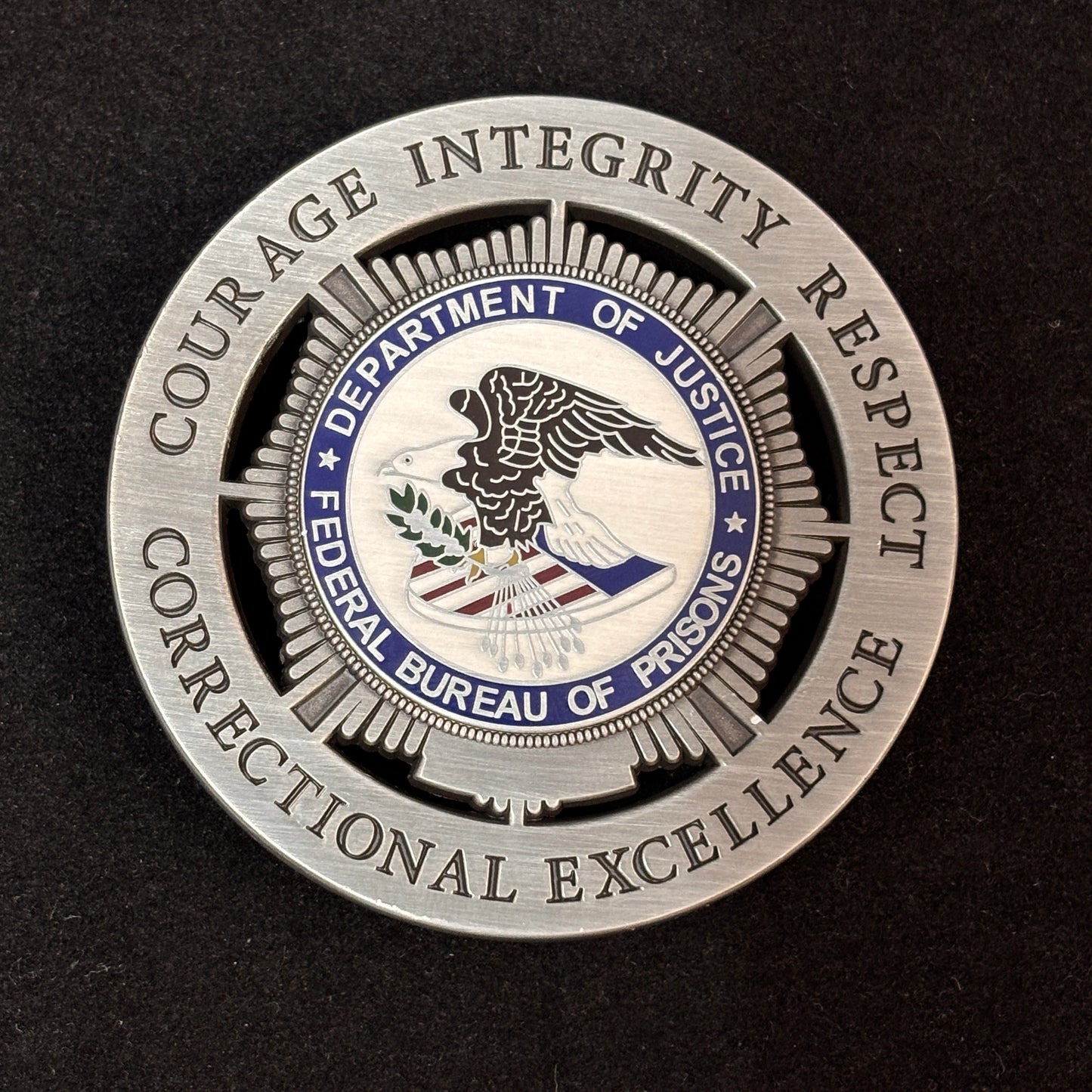 Department Of Justice Federal Bureau Of Prisons Badge Customizable Number