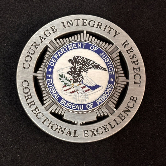 Department Of Justice Federal Bureau Of Prisons Badge Customizable Number
