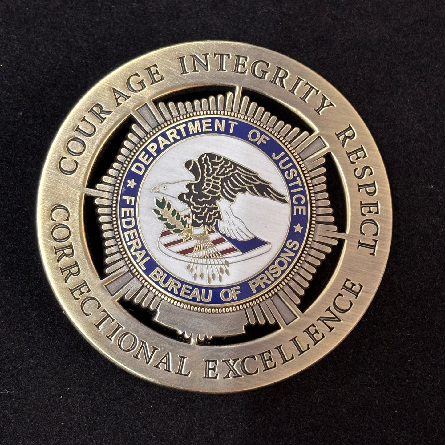 Department Of Justice Federal Bureau Of Prisons Badge Customizable Number