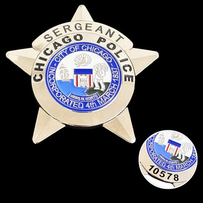 CPD Chicago Police Sergeant Badge Customizable Number