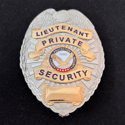 Safety Protection Security Pride LIEUTENANT PRIVATE SECURITY Badge Replica Movie Props Customizable number