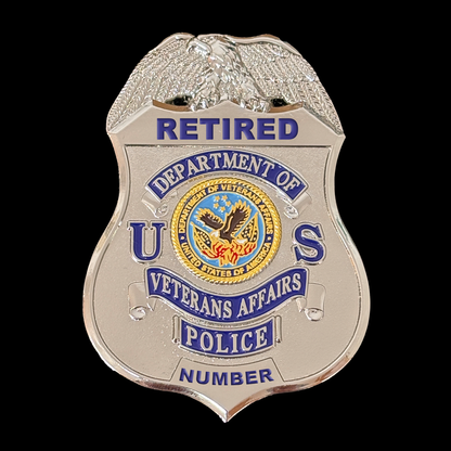 US Department Of Veterans Affair Police Retired Badge Replica Movie Props Customizable number