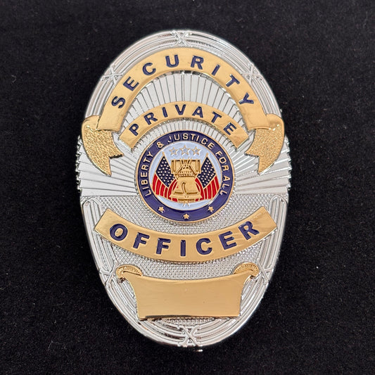 Liberty & Justice For All Private Security Officer Badge Replica Movie Props Customizable number