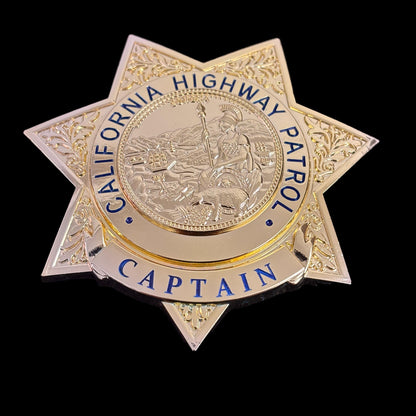 US CHP CAPTAIN California Highway Patrol Badge Replica Movie Props Customizable Number